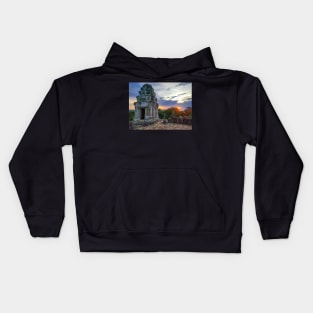 Temple Ruins at Sunset, Cambodia Kids Hoodie